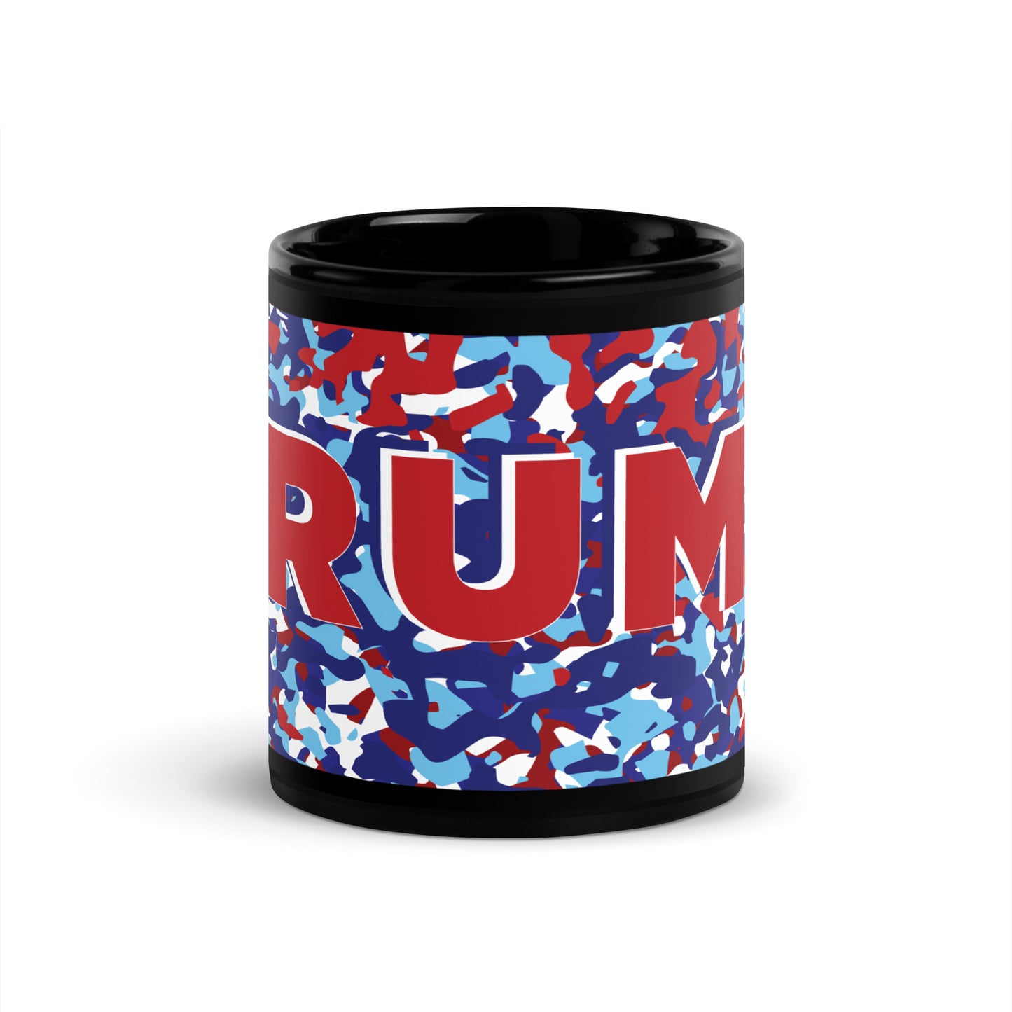 Red, White, & Blue Camo Trump - Black Glossy Mug