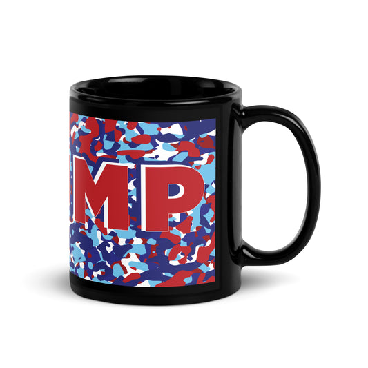 Red, White, & Blue Camo Trump - Black Glossy Mug