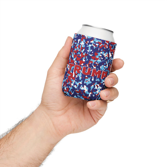 Red, White, & Blue Camo Trump -  Can cooler