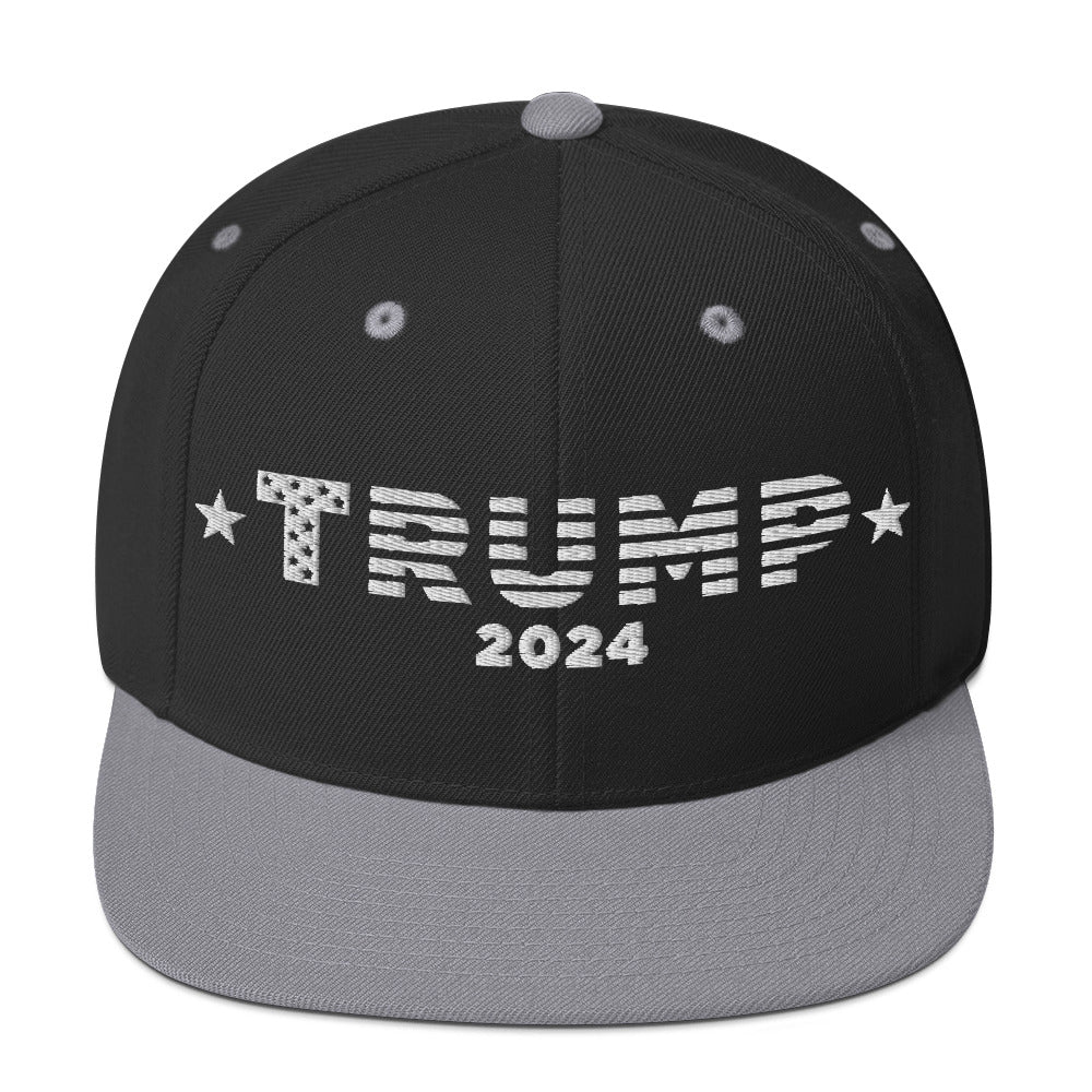 Trump 2024 White Embroidered - Snapback Hat