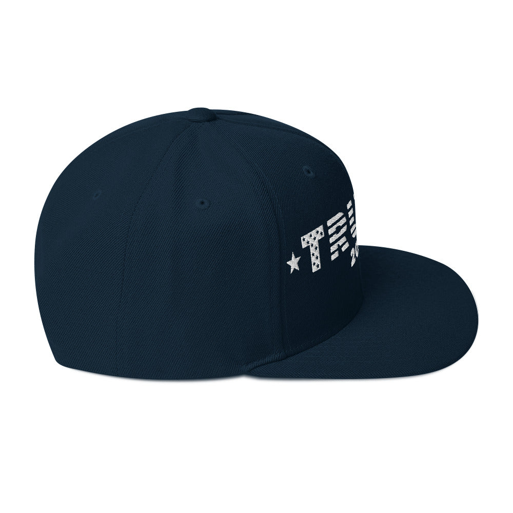 Trump 2024 White Embroidered - Snapback Hat