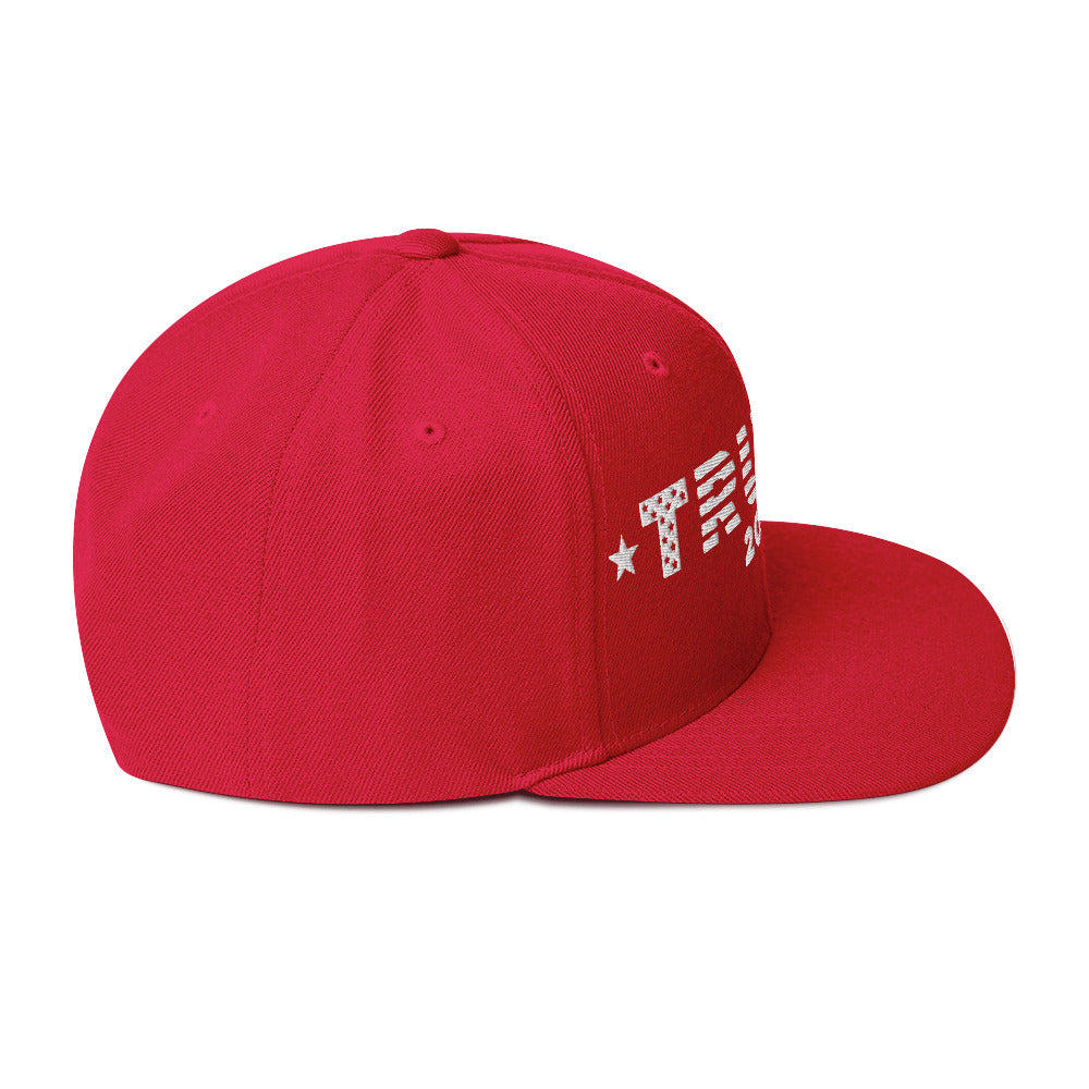 Trump 2024 White Embroidered - Snapback Hat