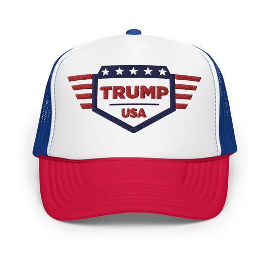 Trump USA Red, White & Blue - Foam trucker hat