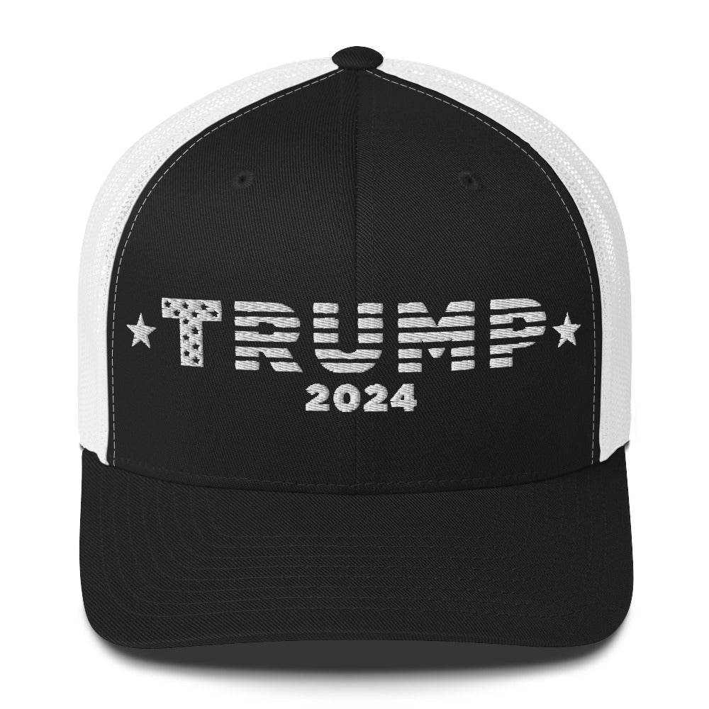 Trump 2024 White Embroidered - Trucker Cap