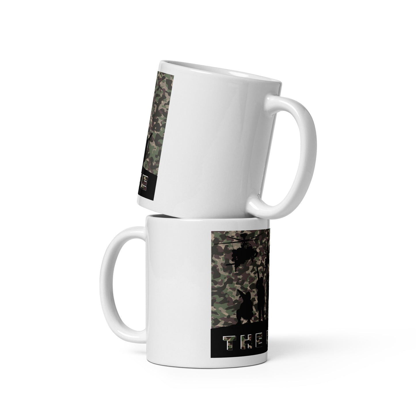 The Brave Iconic Camo - White glossy mug