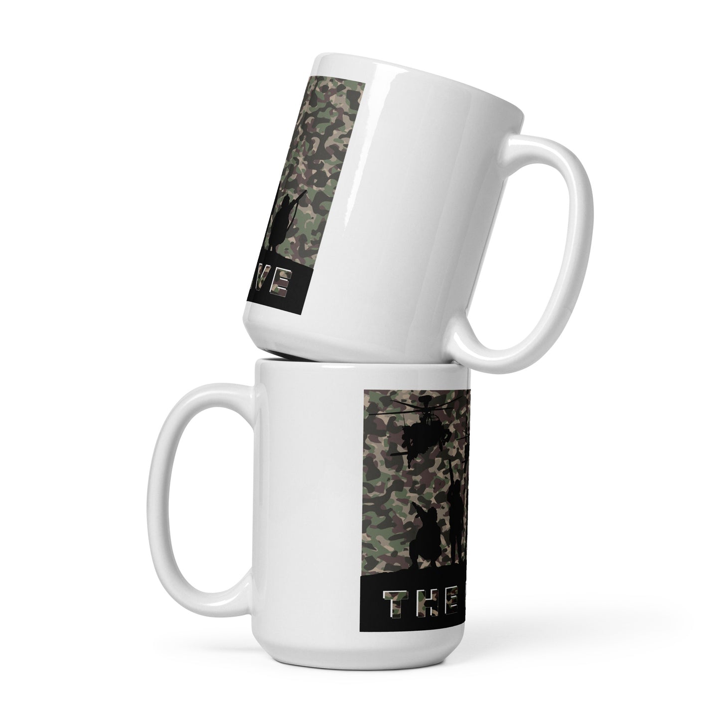 The Brave Iconic Camo - White glossy mug