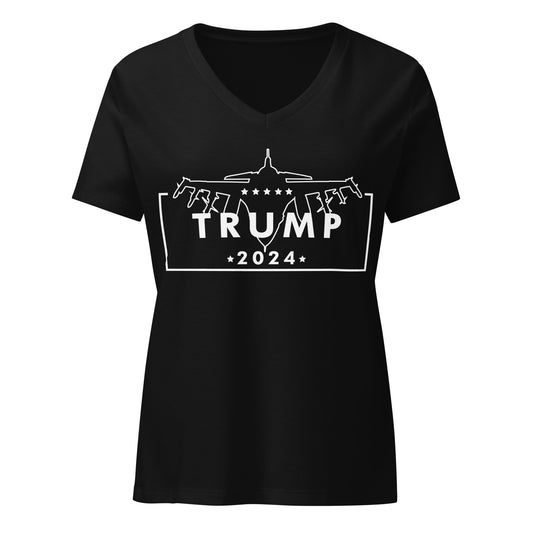 Fighter Jet - Trump - Women’s v-neck t-shirt