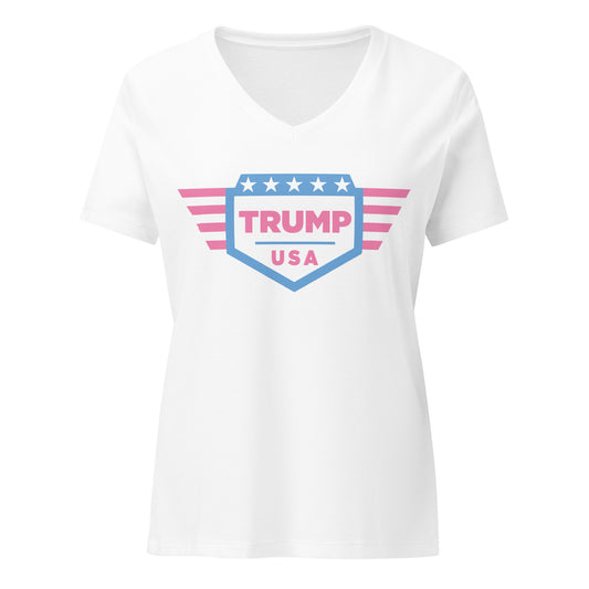 Pastel Trump USA - Women’s relaxed v-neck t-shirt